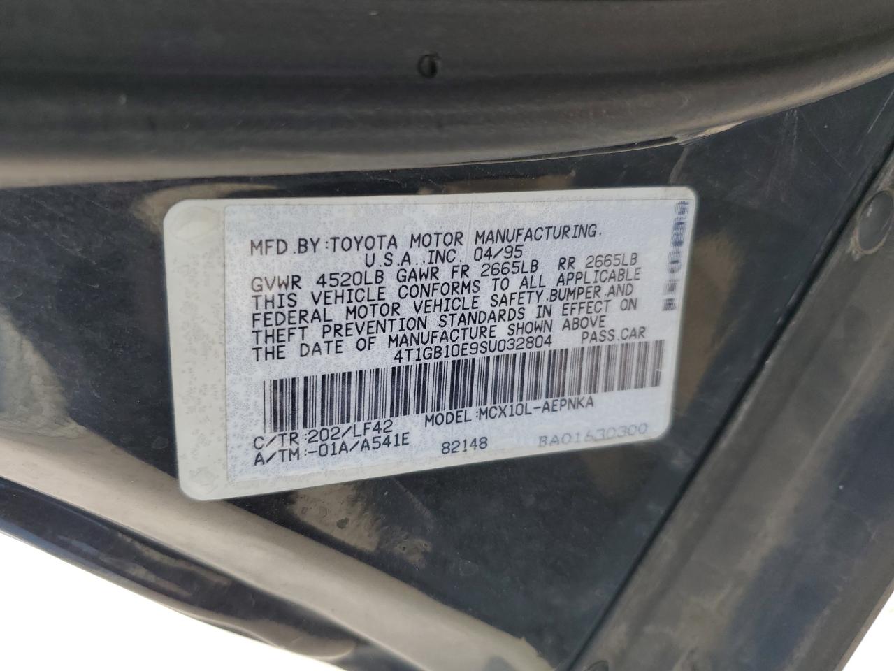 1995 Toyota Avalon Xl VIN: 4T1GB10E9SU032804 Lot: 64511575