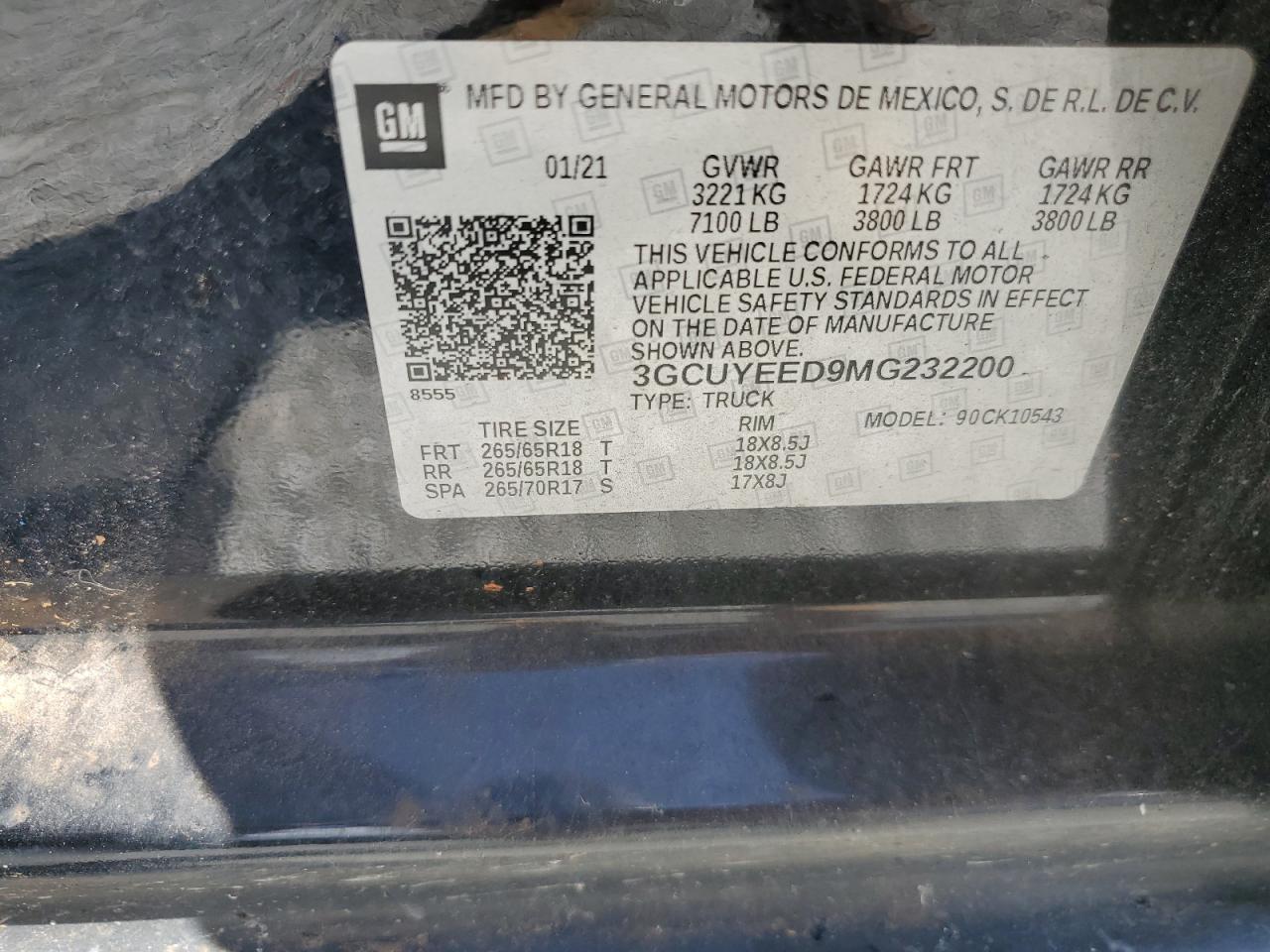2021 Chevrolet Silverado K1500 Rst VIN: 3GCUYEED9MG232200 Lot: 63298245