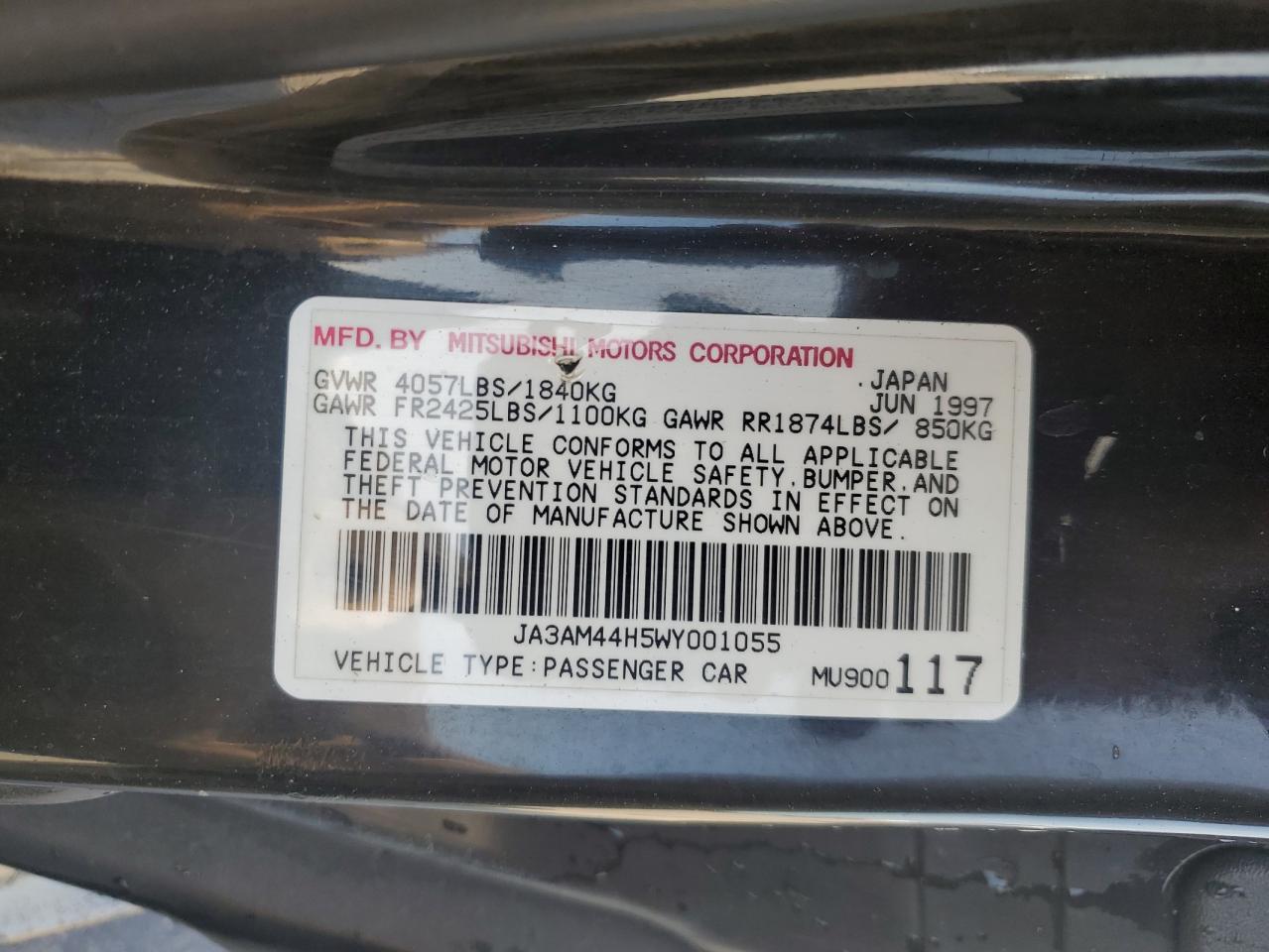ja3am44h5wy001055 JA3AM44H5WY001055 1998 Mitsubishi 3000 Gt