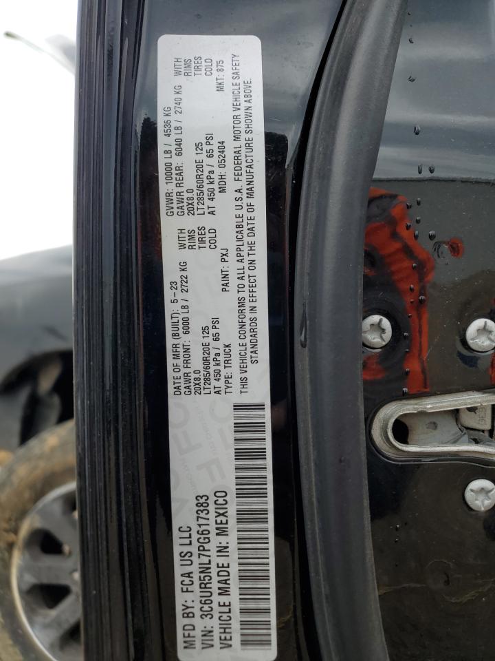 2023 Ram 2500 Laramie VIN: 3C6UR5NL7PG617383 Lot: 62120255