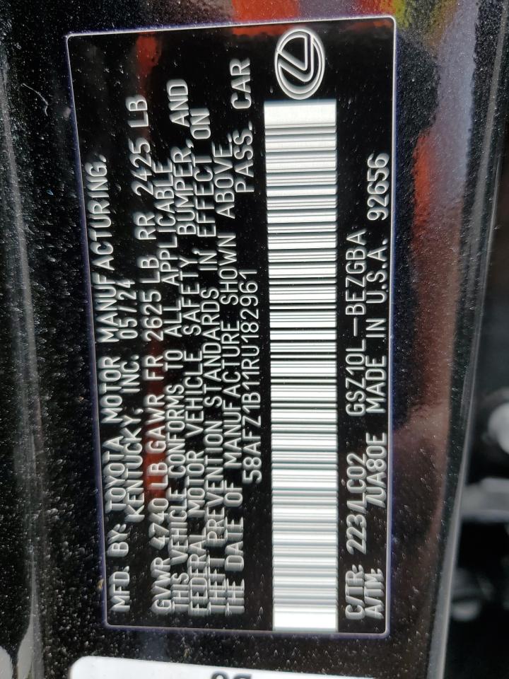 2024 Lexus Es 350 Base VIN: 58AFZ1B11RU182961 Lot: 63790835