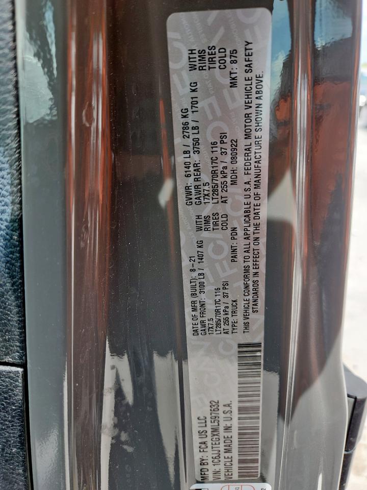 2021 Jeep Gladiator Mojave VIN: 1C6JJTEGXML597632 Lot: 63629965