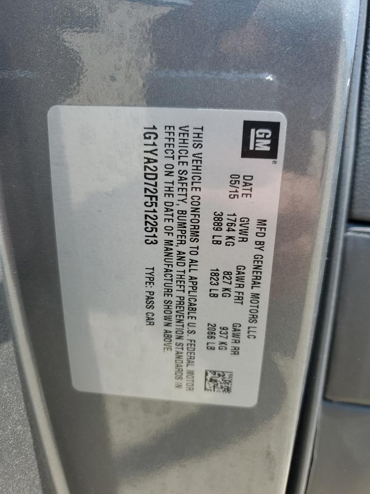 2015 Chevrolet Corvette Stingray 1Lt VIN: 1G1YA2D72F5122513 Lot: 66776475