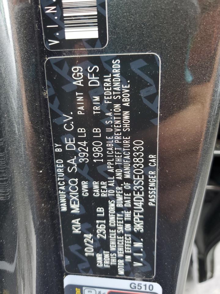 2025 Kia K4 Ex VIN: 3KPFU4DE3SE038330 Lot: 62857865