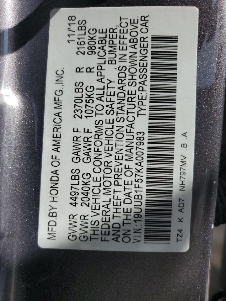 19uub1f57ka007983 19UUB1F57KA007983 2019 Acura Tlx Technology