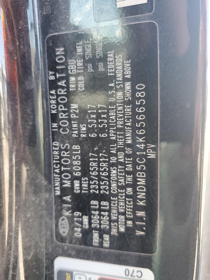 2019 Kia Sedona Lx VIN: KNDMB5C14K6566580 Lot: 65133985