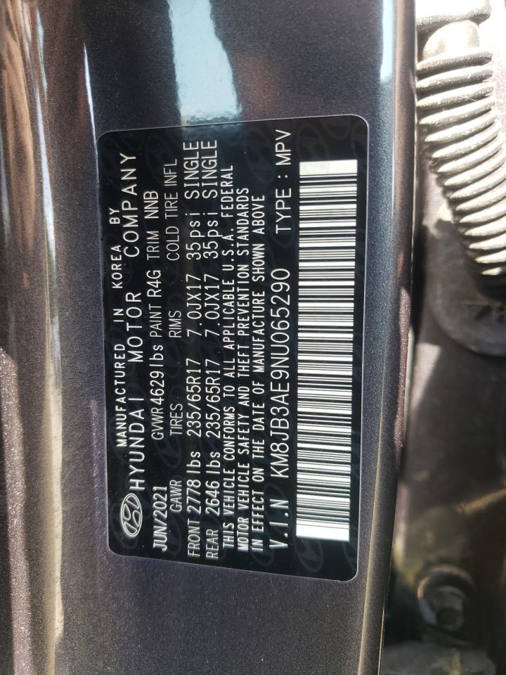 2022 Hyundai Tucson Sel VIN: KM8JB3AE9NU065290 Lot: 64043695