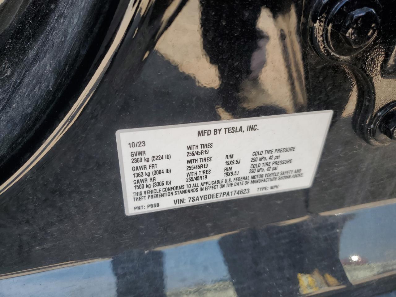 2023 Tesla Model Y VIN: 7SAYGDEE7PA174623 Lot: 66641805