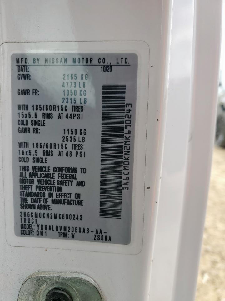 2021 Nissan Nv200 2.5S VIN: 3N6CM0KN2MK690243 Lot: 63611215