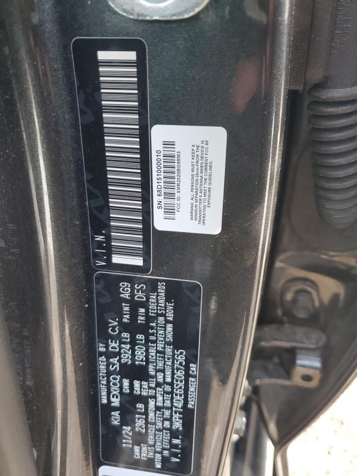2025 Kia K4 Lx VIN: 3KPFT4DE6SE067565 Lot: 63509445