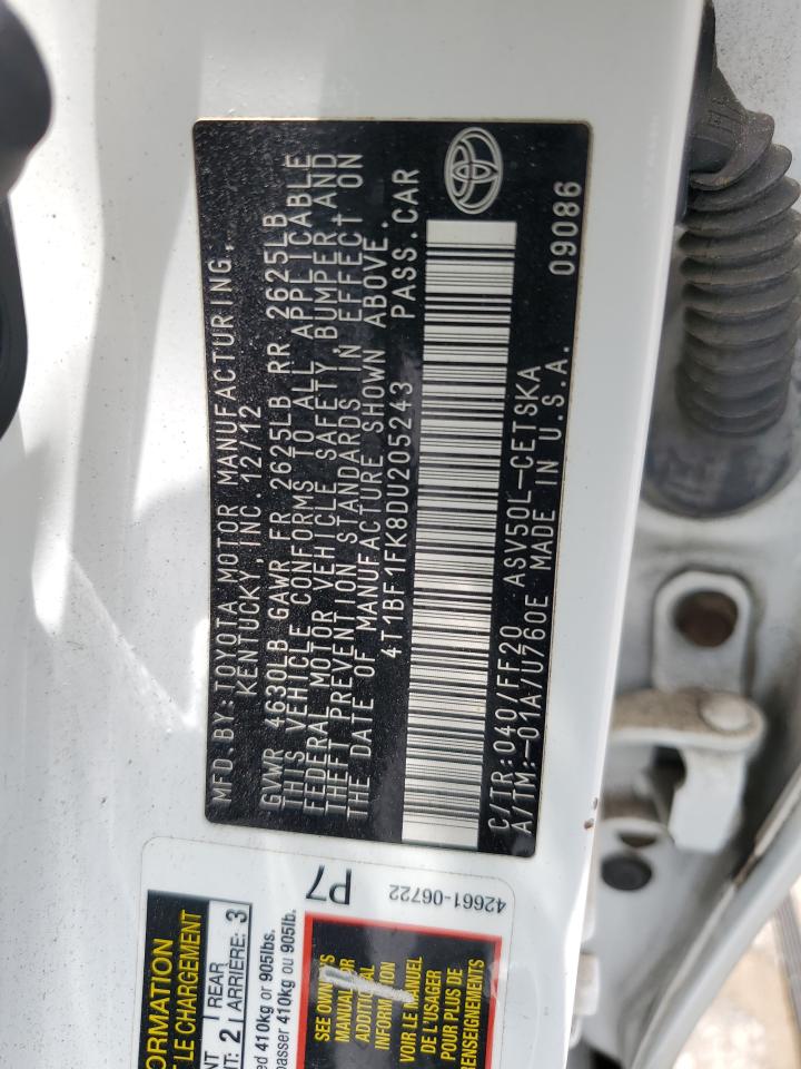 2013 Toyota Camry L VIN: 4T1BF1FK8DU205243 Lot: 64541935