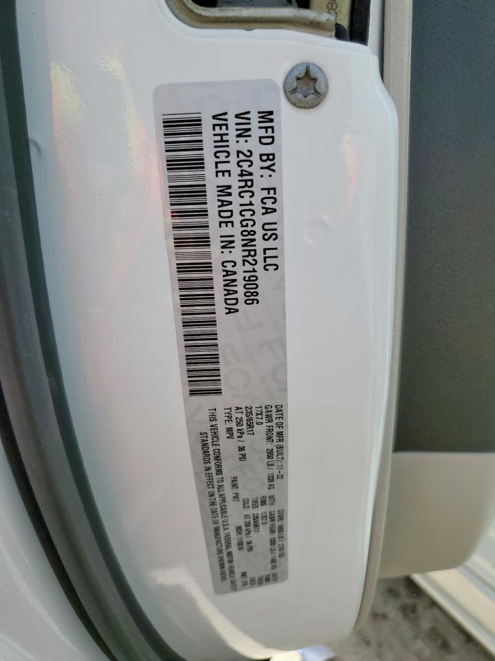 2022 Chrysler Voyager Lx VIN: 2C4RC1CG8NR219086 Lot: 63093435