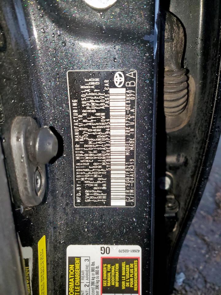 2018 Toyota Corolla L VIN: 5YFBURHEXJP794854 Lot: 63098305