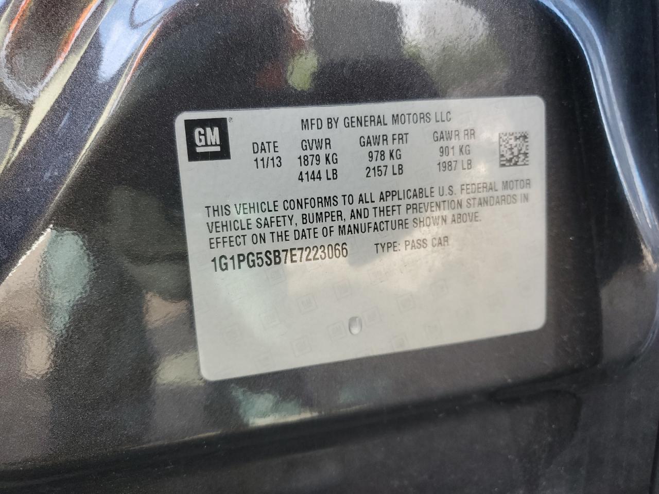 2014 Chevrolet Cruze Ltz VIN: 1G1PG5SB7E7223066 Lot: 64753475