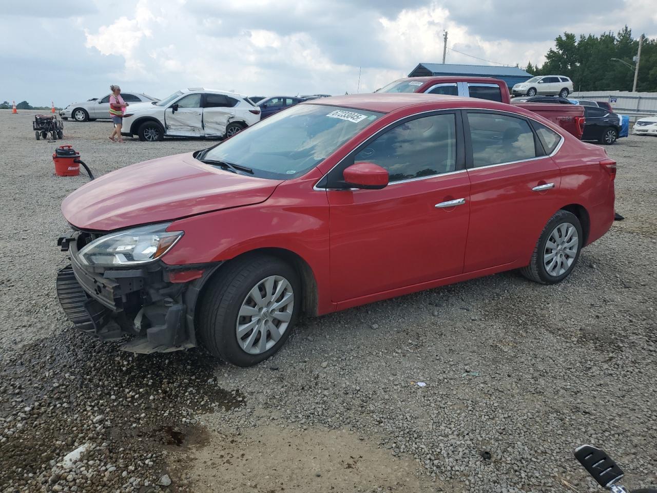 2016 Nissan Sentra S red sedan gas 3N1AB7AP9GY308970 photo #1