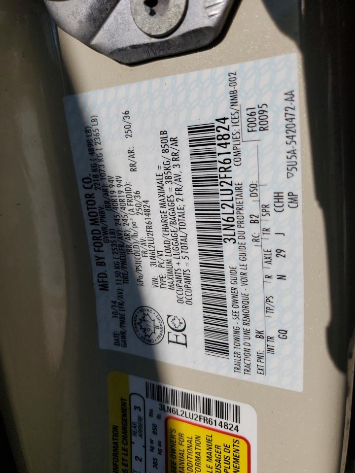 2015 Lincoln Mkz Hybrid VIN: 3LN6L2LU2FR614824 Lot: 64981545