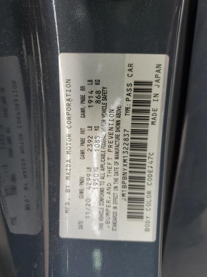 2021 Mazda 3 Premium Plus VIN: JM1BPBNYXM1322837 Lot: 63575945