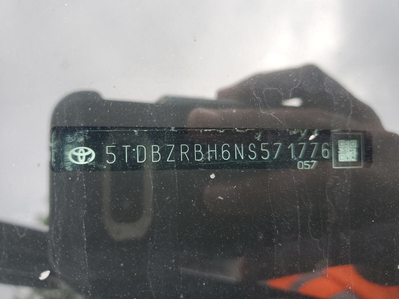 2022 Toyota Highlander L VIN: 5TDBZRBH6NS571776 Lot: 62668855