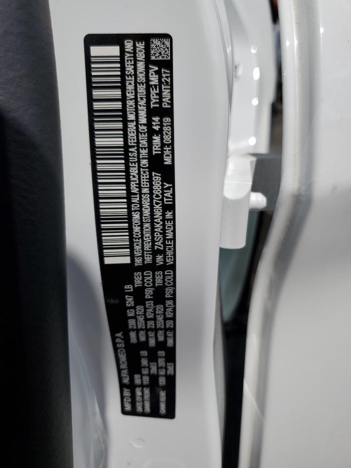 2019 Alfa Romeo Stelvio VIN: ZASPAKAN6K7C68697 Lot: 64986125