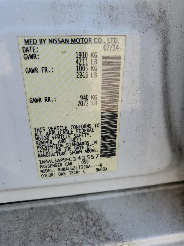 1n4al3ap9fc141557 1N4AL3AP9FC141557 2015 Nissan Altima 2.5