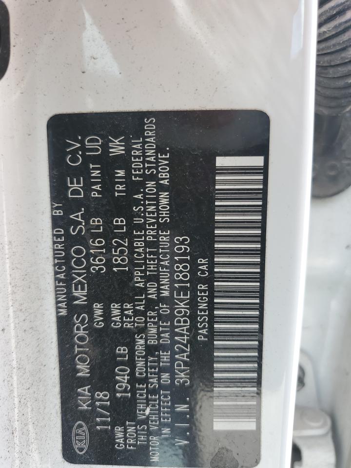 2019 Kia Rio S VIN: 3KPA24AB9KE188193 Lot: 65339505