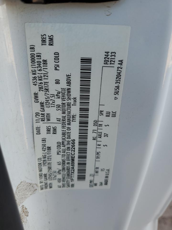 2021 Ford F250 Super Duty VIN: 1FT7X2A69MEC22666 Lot: 64920395