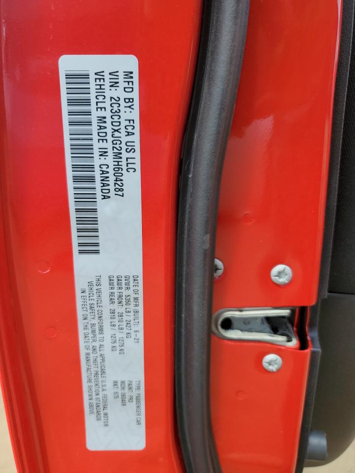 2021 Dodge Charger Sxt VIN: 2C3CDXJG2MH604287 Lot: 65734455