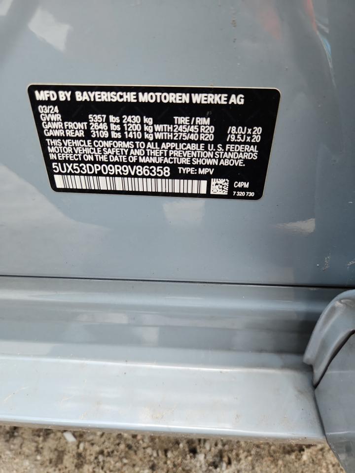 2024 BMW X3 xDrive30I VIN: 5UX53DP09R9V86358 Lot: 61661025