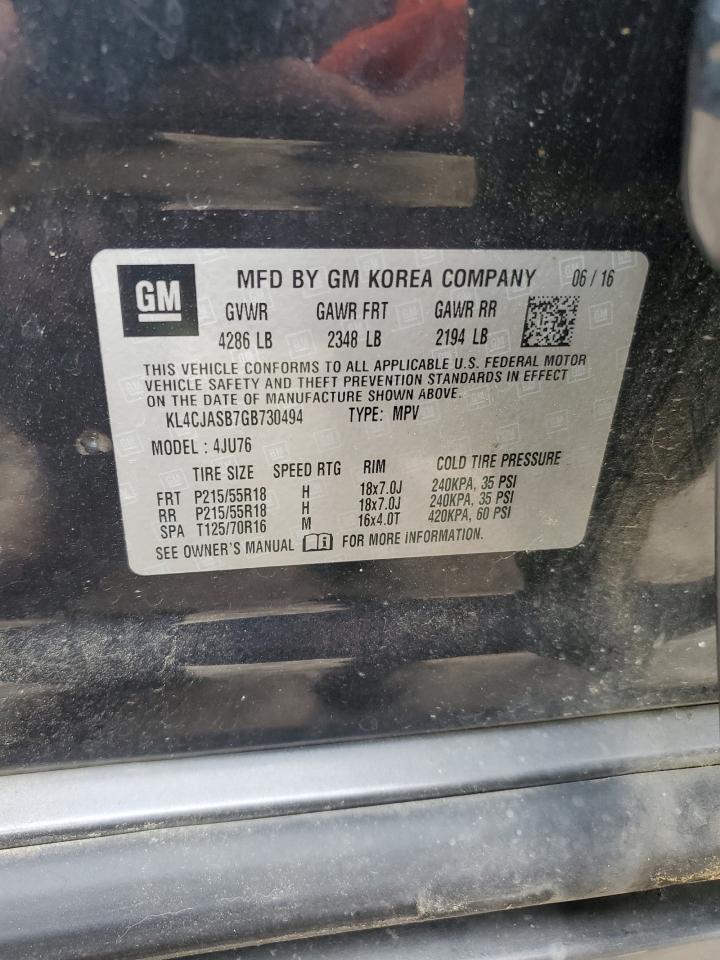 2016 Buick Encore VIN: KL4CJASB7GB730494 Lot: 66752515