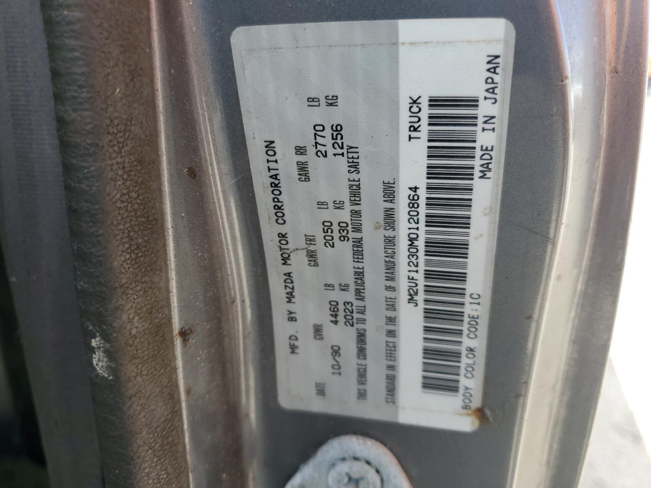 jm2uf1230m0120864 JM2UF1230M0120864 1991 Mazda B2200 Short Bed
