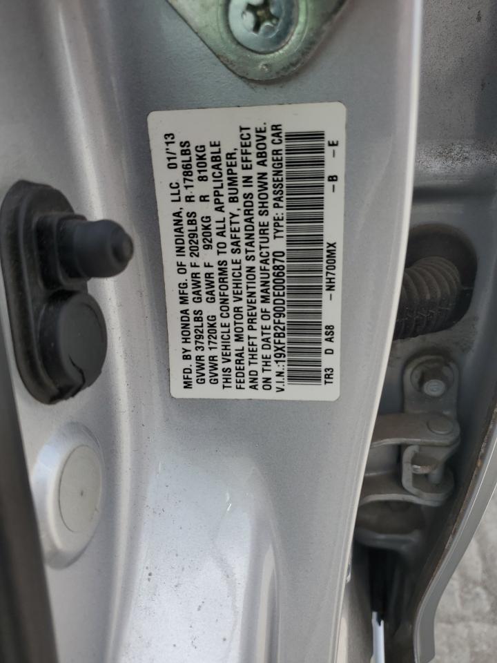 2013 Honda Civic Exl VIN: 19XFB2F90DE006870 Lot: 64768625