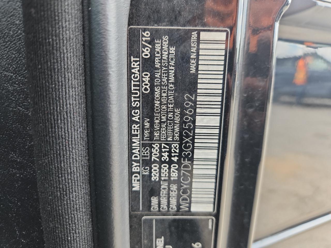 2016 Mercedes-Benz G 63 Amg VIN: WDCYC7DF3GX259692 Lot: 62122755