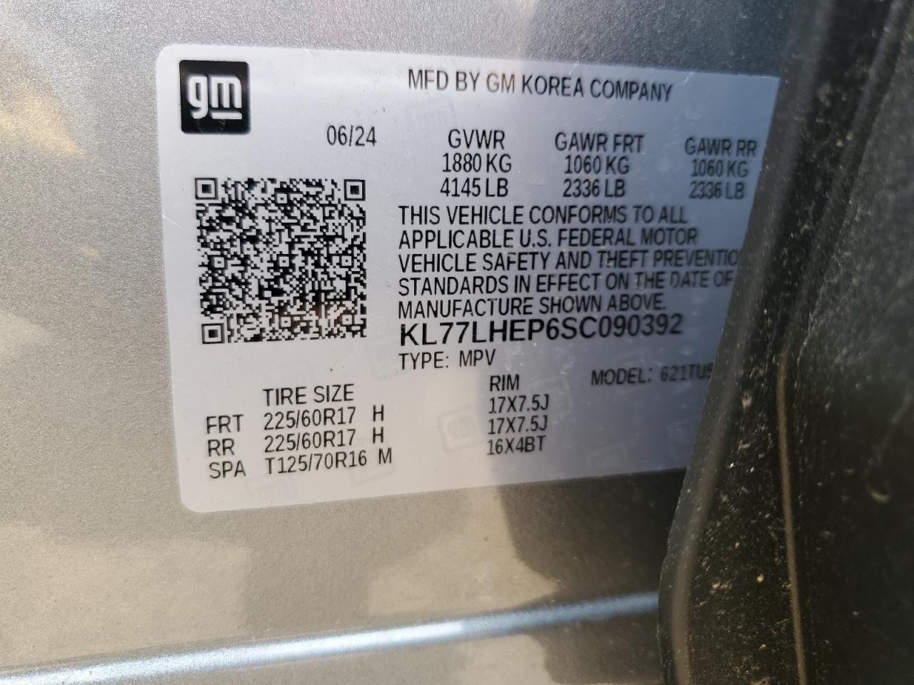 2025 Chevrolet Trax 1Lt VIN: KL77LHEP6SC090392 Lot: 66576685