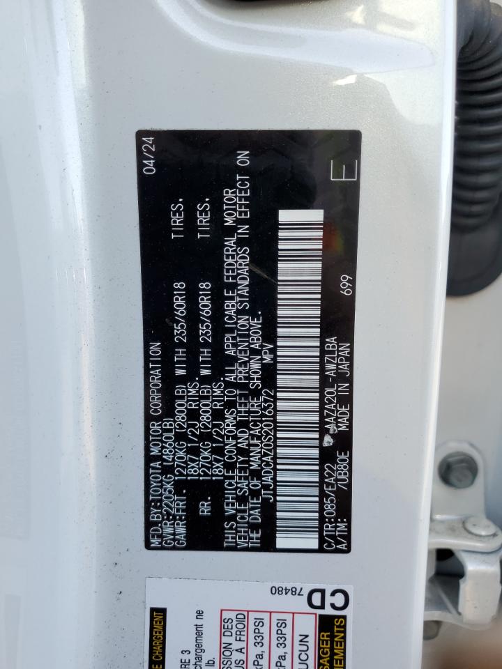 2025 Lexus Nx 250 Base VIN: JTJADCAZ0S2016372 Lot: 64327085