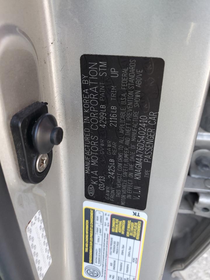 2013 Kia Optima Lx VIN: KNAGM4A76D5402410 Lot: 64926125