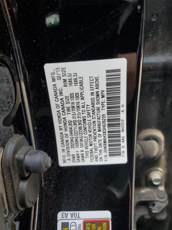 2013 Honda Cr-V Lx VIN: 2HKRM4H3XDH636239 Lot: 64490275