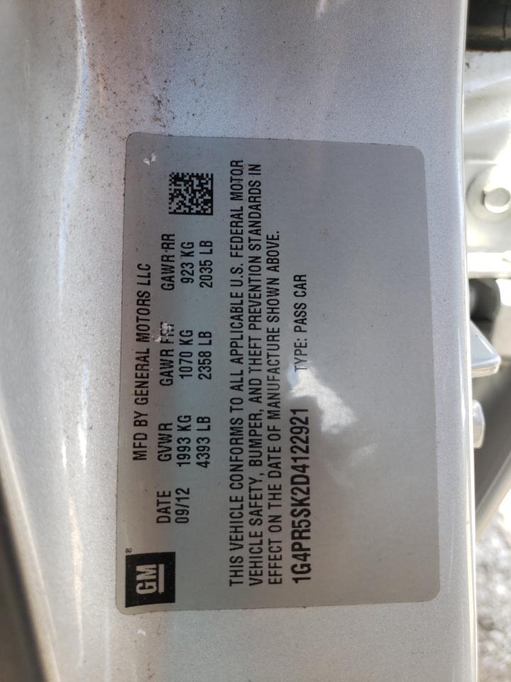 2013 Buick Verano Convenience VIN: 1G4PR5SK2D4122921 Lot: 62780375