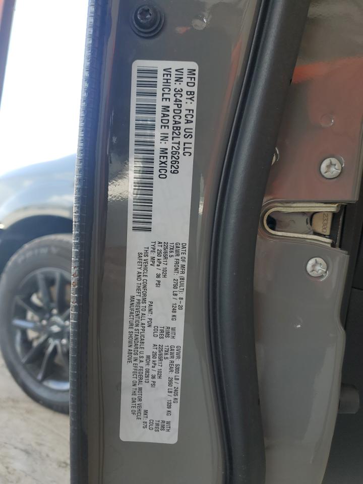 2020 Dodge Journey Se VIN: 3C4PDCAB2LT262629 Lot: 64075075