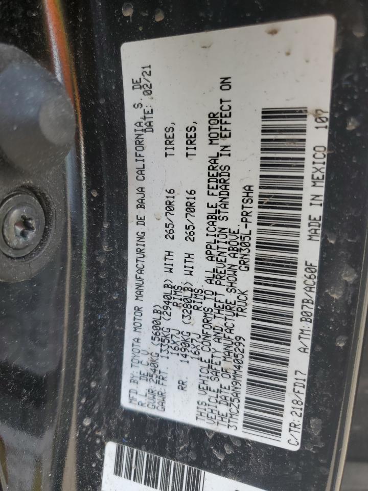 2021 Toyota Tacoma Double Cab VIN: 3TMCZ5AN9MM405299 Lot: 63182065