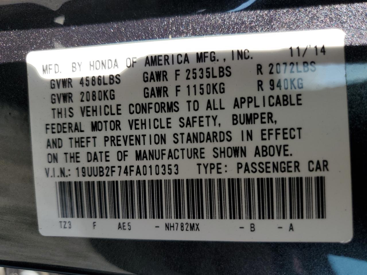 2015 Acura Tlx Advance VIN: 19UUB2F74FA010353 Lot: 64896865