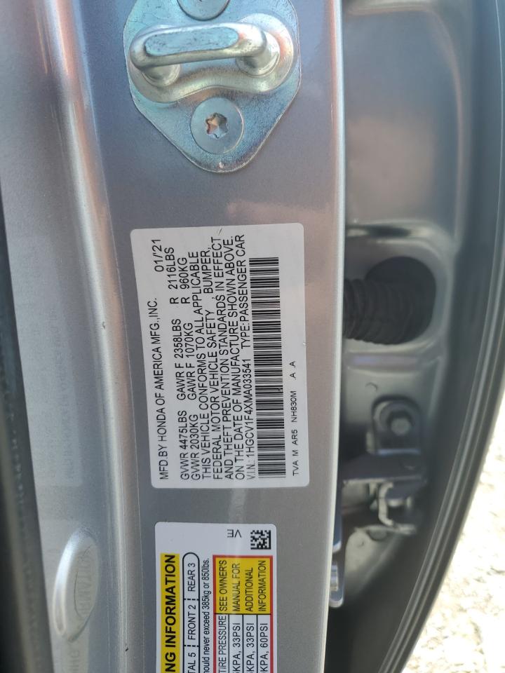 2021 Honda Accord Sport Se VIN: 1HGCV1F4XMA033541 Lot: 65135345