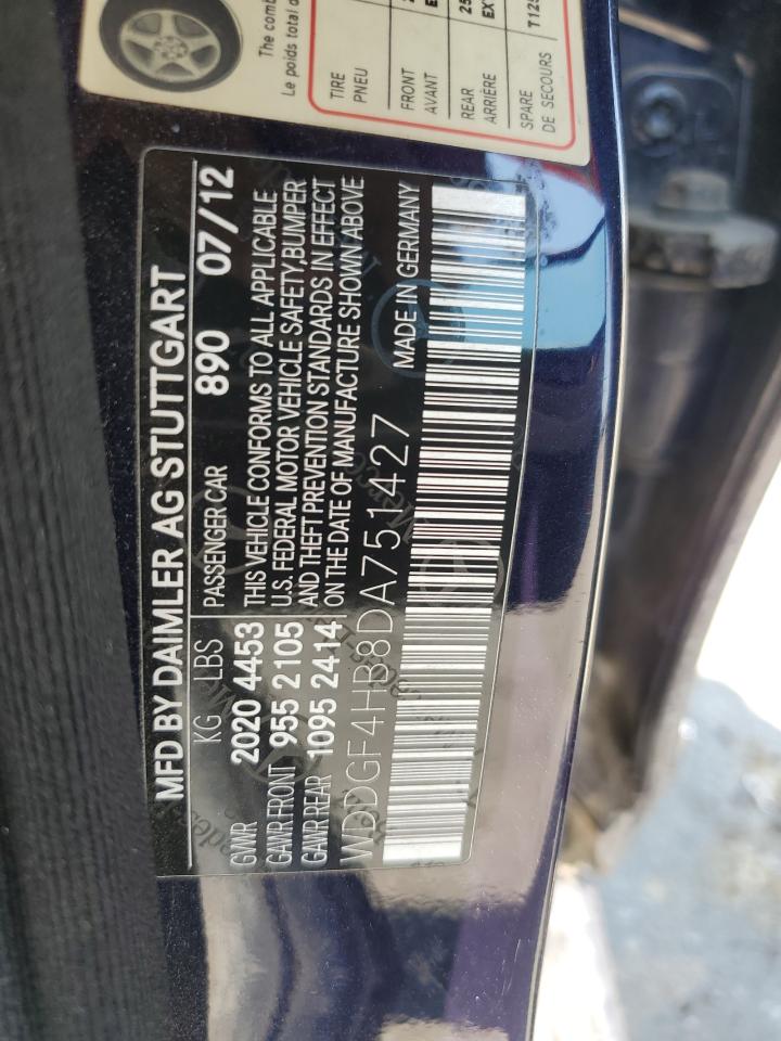 2013 Mercedes-Benz C 250 VIN: WDDGF4HB8DA751427 Lot: 64508775