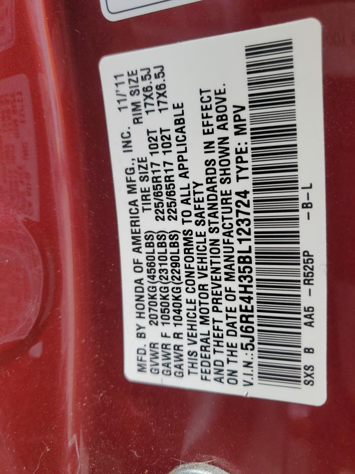 2011 Honda Cr-V Lx VIN: 5J6RE4H35BL123724 Lot: 66720275