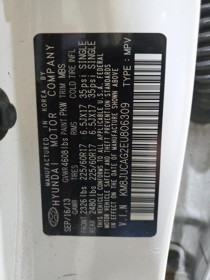 2014 Hyundai Tucson Gls VIN: KM8JUCAG2EU806309 Lot: 66015735