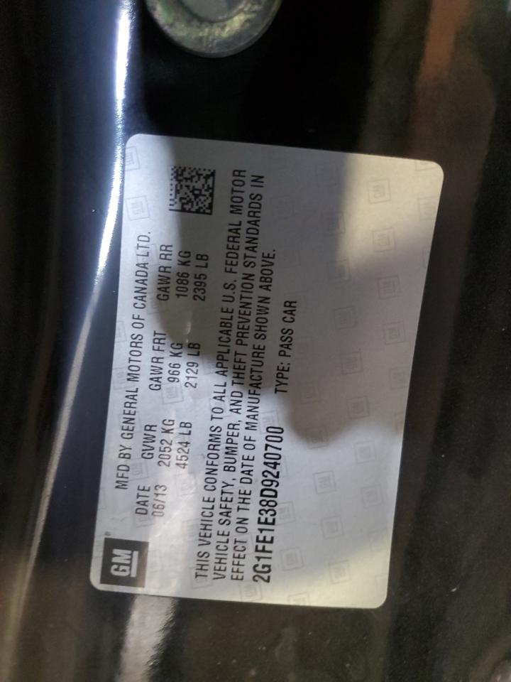 2013 Chevrolet Camaro Ls VIN: 2G1FE1E38D9240700 Lot: 63273405