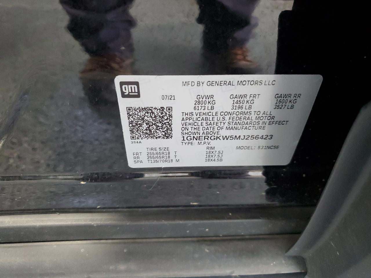 2021 Chevrolet Traverse Lt VIN: 1GNERGKW5MJ256423 Lot: 66916885