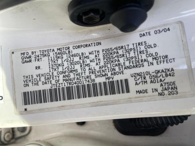 2004 TOYOTA 4RUNNER LIMITED  