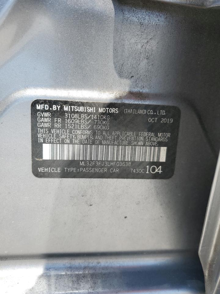2020 Mitsubishi Mirage G4 Es VIN: ML32F3FJ3LHF03638 Lot: 63460595