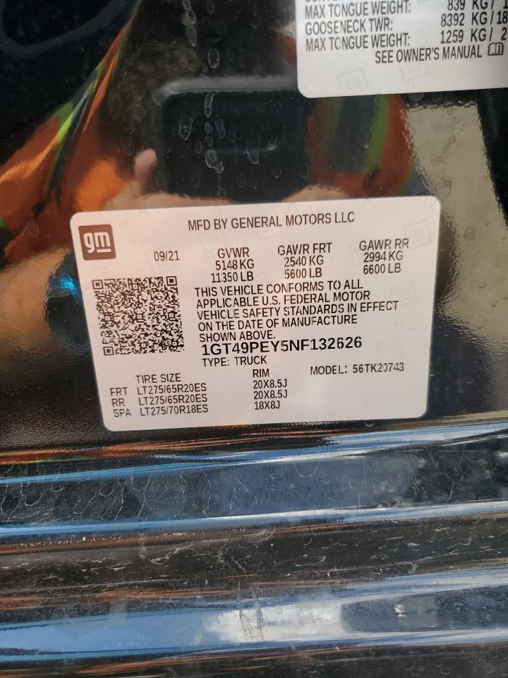 2022 GMC Sierra K2500 At4 VIN: 1GT49PEY5NF132626 Lot: 64968295