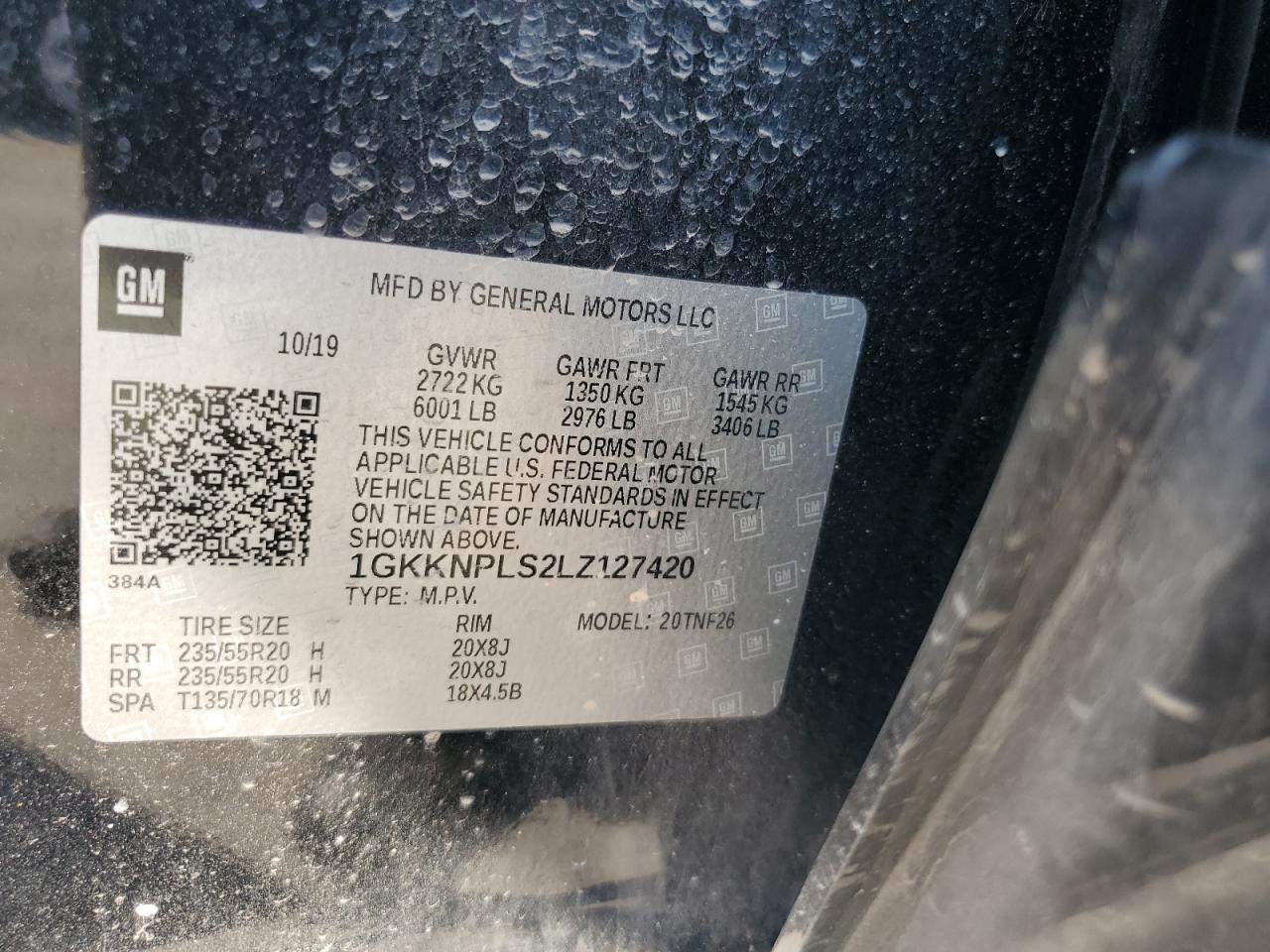 2020 GMC Acadia Denali VIN: 1GKKNPLS2LZ127420 Lot: 63323675